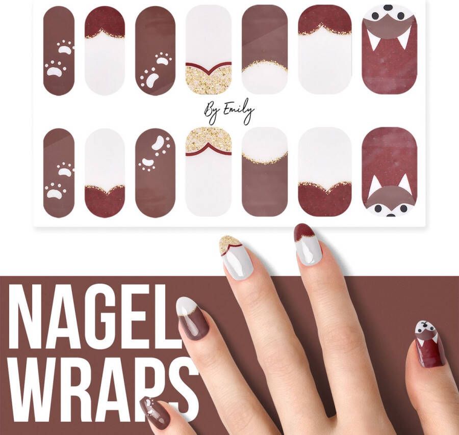 By Emily Nagel wrap Huskied | 14 stickers | Nail wrap | Nail art | Trendy | Design | Nagellakvrij | Eenvoudig | Nagel wrap | Nagel stickers | Folie | Zelfklevend | Sjablonen