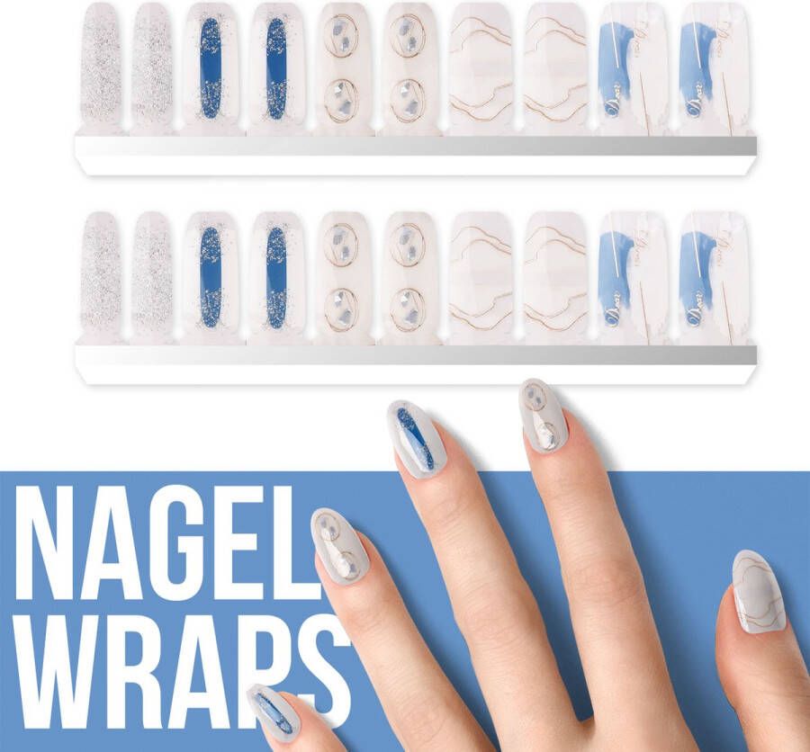 By Emily Nagel wrap Icy Sparkle | 20 stickers | Nail wrap | Nail art | Trendy | Design | Nagellakvrij | Eenvoudig | Nagel wrap | Nagel stickers | Folie | Zelfklevend | Sjablonen