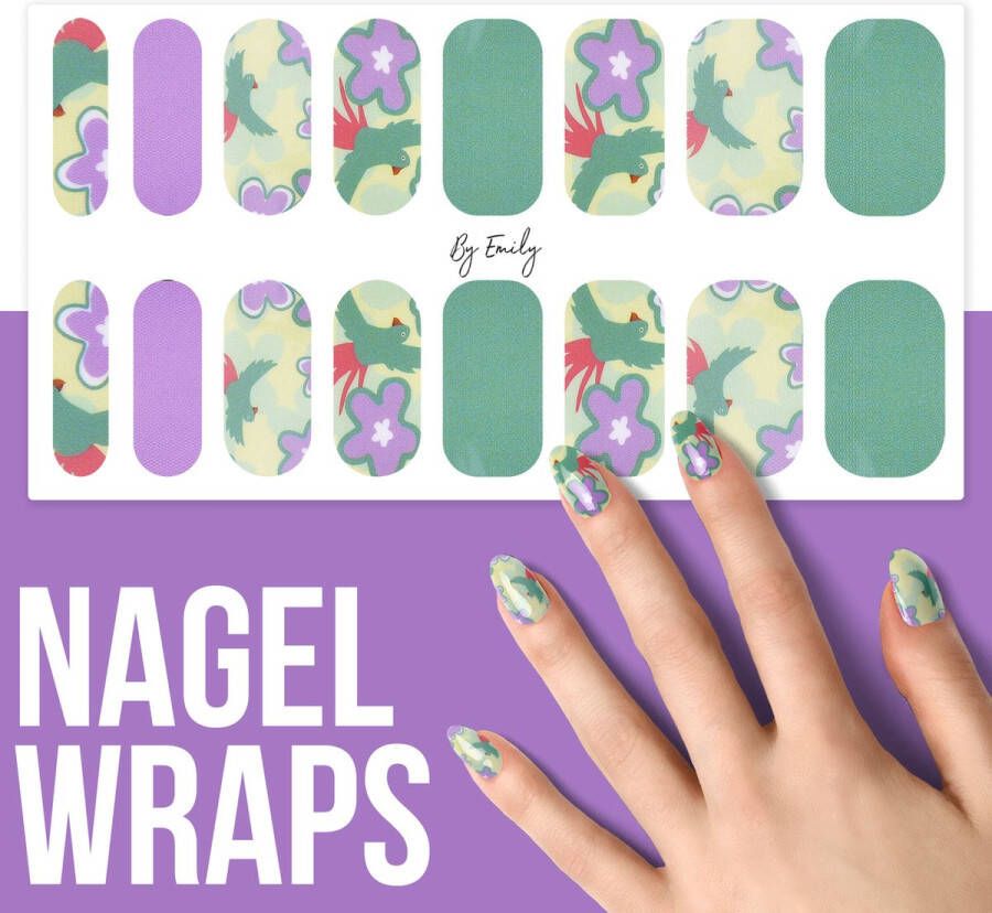 By Emily Nagel wrap Jungle Spirit | 16 stickers | Nail wrap | Nail art | Trendy | Design | Nagellakvrij | Eenvoudig | Nagel wrap | Nagel stickers | Folie | Zelfklevend | Sjablonen