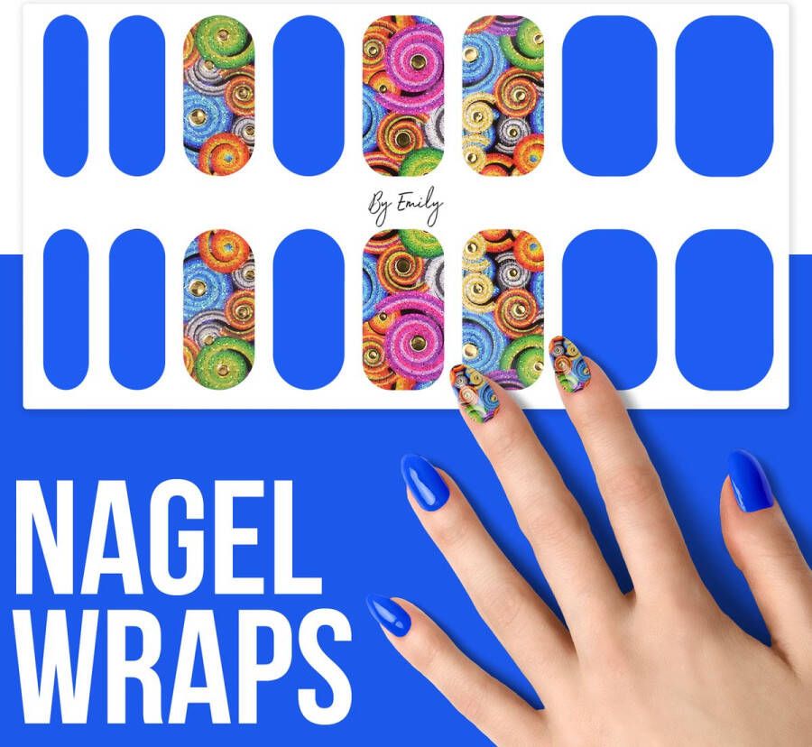 By Emily Nagel wrap Kaleidoscope of Life Moederdag cadeaus 16 stickers Nail wrap Nail art Trendy Design Nagellakvrij Eenvoudig Nagel wrap Nagel stickers Folie Zelfklevend Sjablonen