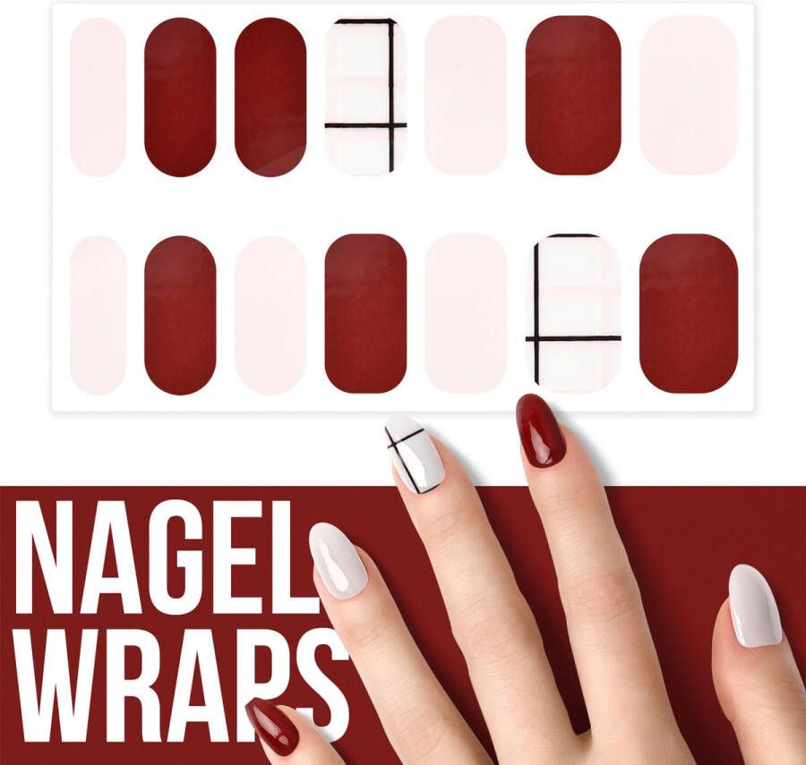 By Emily Nagel wrap Lines in White | 14 stickers | Nail wrap | Nail art | Trendy | Design | Nagellakvrij | Eenvoudig | Nagel wrap | Nagel stickers | Folie | Zelfklevend | Sjablonen