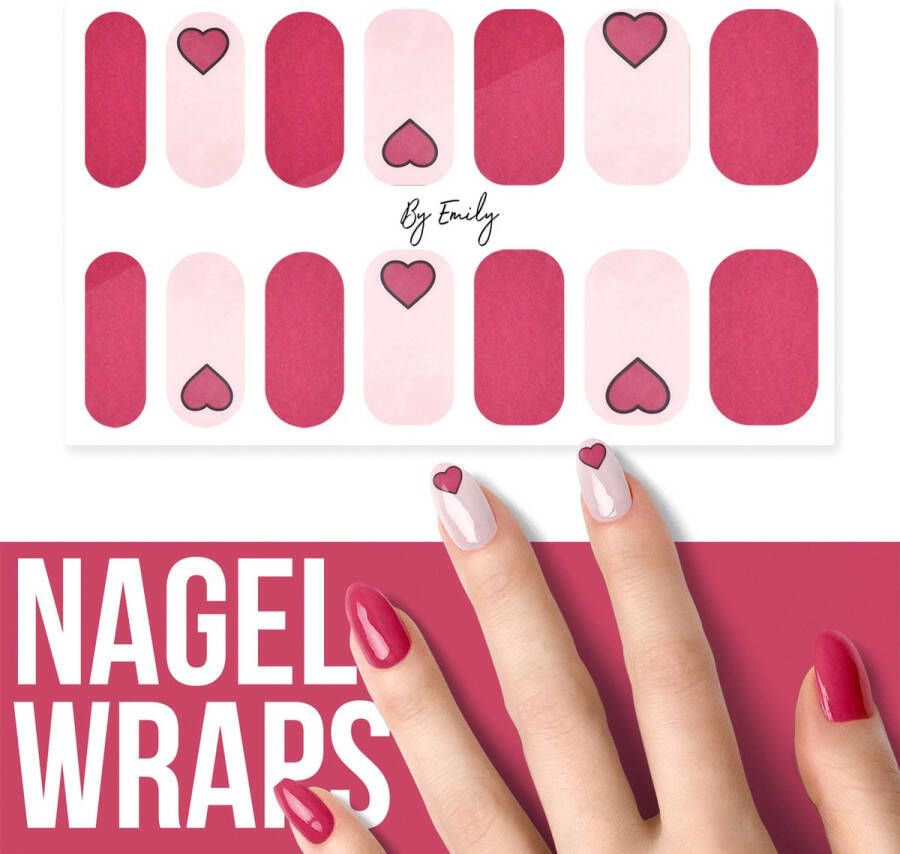 By Emily Nagel wrap Love on the Tip | 14 stickers | Nail wrap | Nail art | Trendy | Design | Nagellakvrij | Eenvoudig | Nagel wrap | Nagel stickers | Folie | Zelfklevend | Sjablonen