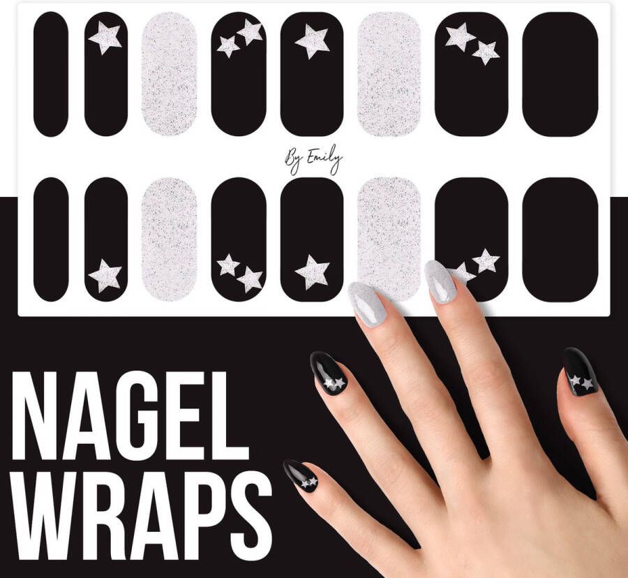 By Emily Nagel wrap Night Sky Star Moederdag cadeaus 16 stickers Nail wrap Nail art Trendy Design Nagellakvrij Eenvoudig Nagel wrap Nagel stickers Folie Zelfklevend Sjablonen