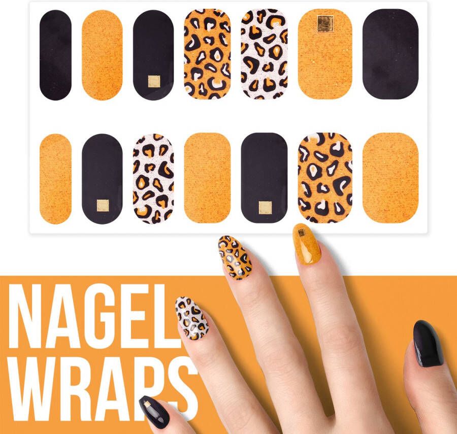 By Emily Nagel wrap Orange Panther | 14 stickers per vel | Nail wrap | Nail art | Trendy | Design | Nagellakvrij | Eenvoudig | Nagel art | Nagel wrap | Nagel stickers | Folie | Zelfklevend | Sjablonen