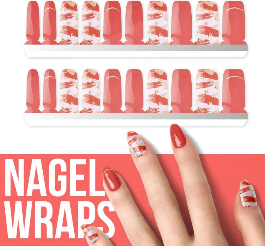 By Emily Nagel wrap Paint & Gold | 20 stickers | Nail wrap | Nail art | Trendy | Design | Nagellakvrij | Eenvoudig | Nagel wrap | Nagel stickers | Folie | Zelfklevend | Sjablonen