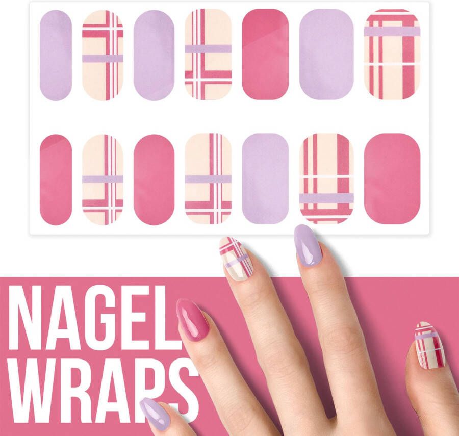 By Emily Nagel wrap Pastel Checkered | 14 stickers | Nail wrap | Nail art | Trendy | Design | Nagellakvrij | Eenvoudig | Nagel wrap | Nagel stickers | Folie | Zelfklevend | Sjablonen