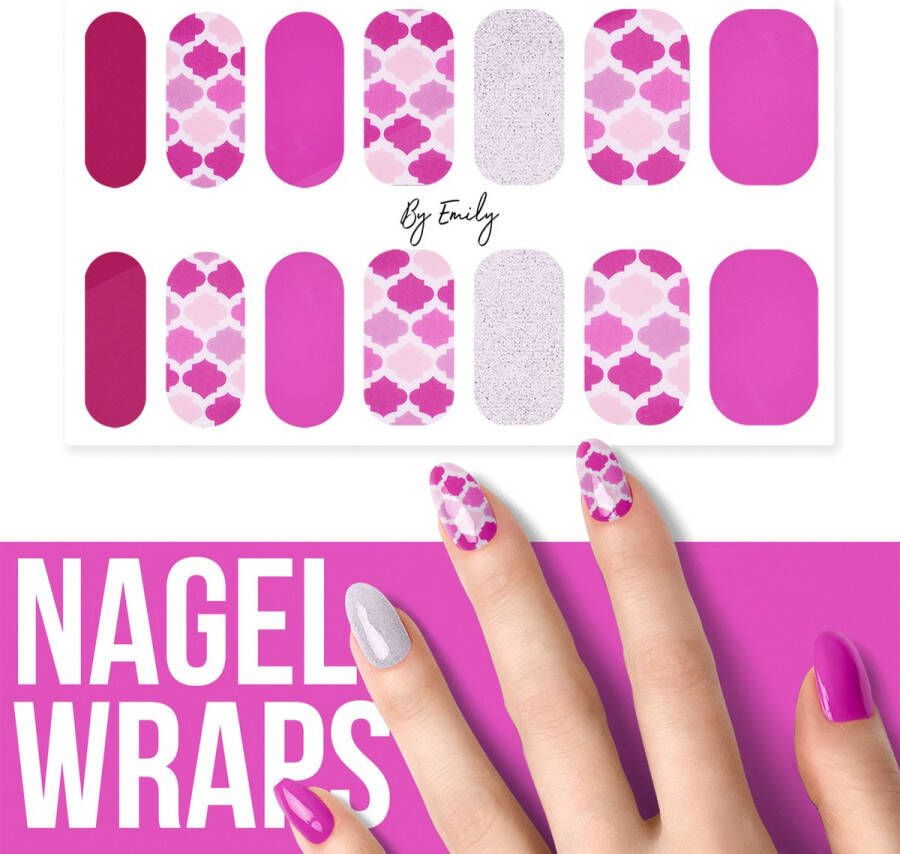 By Emily Nagel wrap Pink Baroc | 14 stickers per vel | Nail wrap | Nail art | Trendy | Design | Nagellakvrij | Eenvoudig | Nagel art | Nagel wrap | Nagel stickers | Folie | Zelfklevend | Sjablonen