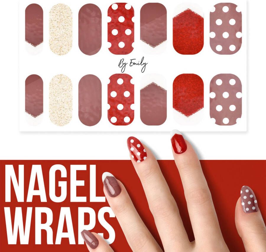 By Emily Nagel wrap Polka Dot | 14 stickers | Nail wrap | Nail art | Trendy | Design | Nagellakvrij | Eenvoudig | Nagel wrap | Nagel stickers | Folie | Zelfklevend | Sjablonen