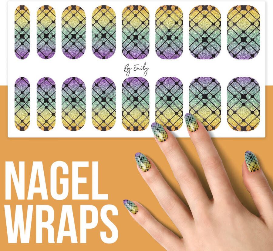 By Emily Nagel wrap Queen of Nets Moederdag cadeaus 16 stickers Nail wrap Nail art Trendy Design Nagellakvrij Eenvoudig Nagel wrap Nagel stickers Folie Zelfklevend Sjablonen