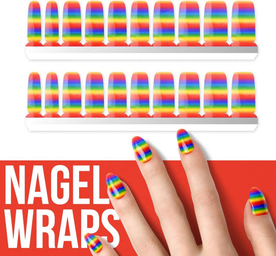 By Emily Nagel wrap Rainbow | 20 stickers | Gay Pride Special | Nail wrap | Nail art | Trendy | Design | Nagellakvrij | Eenvoudig | Flowers & Blue | Nagel wrap | Nagel stickers | Folie | Zelfklevend | Sjablonen
