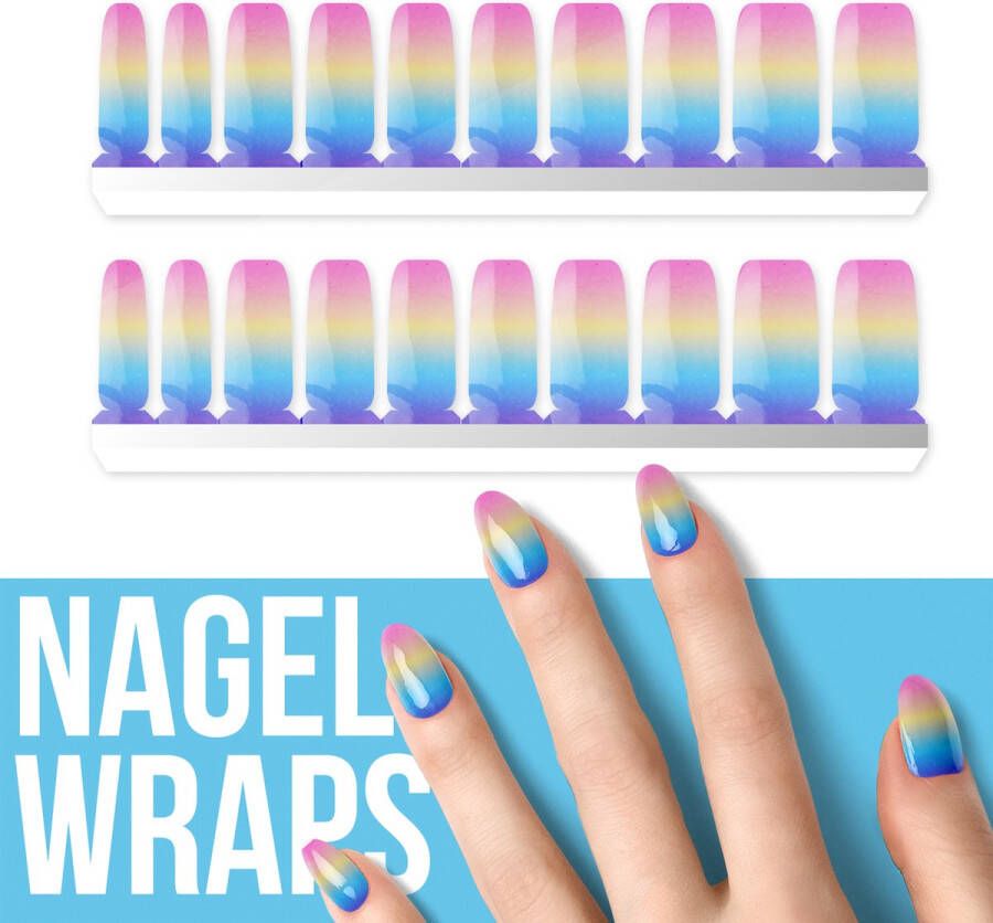 By Emily Nagel wrap Rainbow | 20 stickers | Nail wrap | Nail art | Trendy | Design | Nagellakvrij | Eenvoudig | Nagel wrap | Nagel stickers | Folie | Zelfklevend | Sjablonen