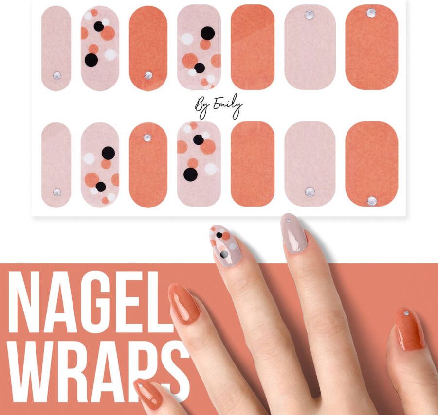 By Emily Nagel wrap Retro Orange | 14 stickers per vel | Nail wrap | Nail art | Trendy | Design | Nagellakvrij | Eenvoudig | Nagel art | Nagel wrap | Nagel stickers | Folie | Zelfklevend | Sjablonen