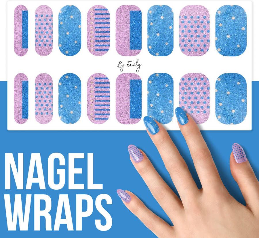 By Emily Nagel wrap Serenity Rose Quartz Moederdag cadeaus 16 stickers Nail wrap Nail art Trendy Design Nagellakvrij Eenvoudig Nagel wrap Nagel stickers Folie Zelfklevend Sjablonen