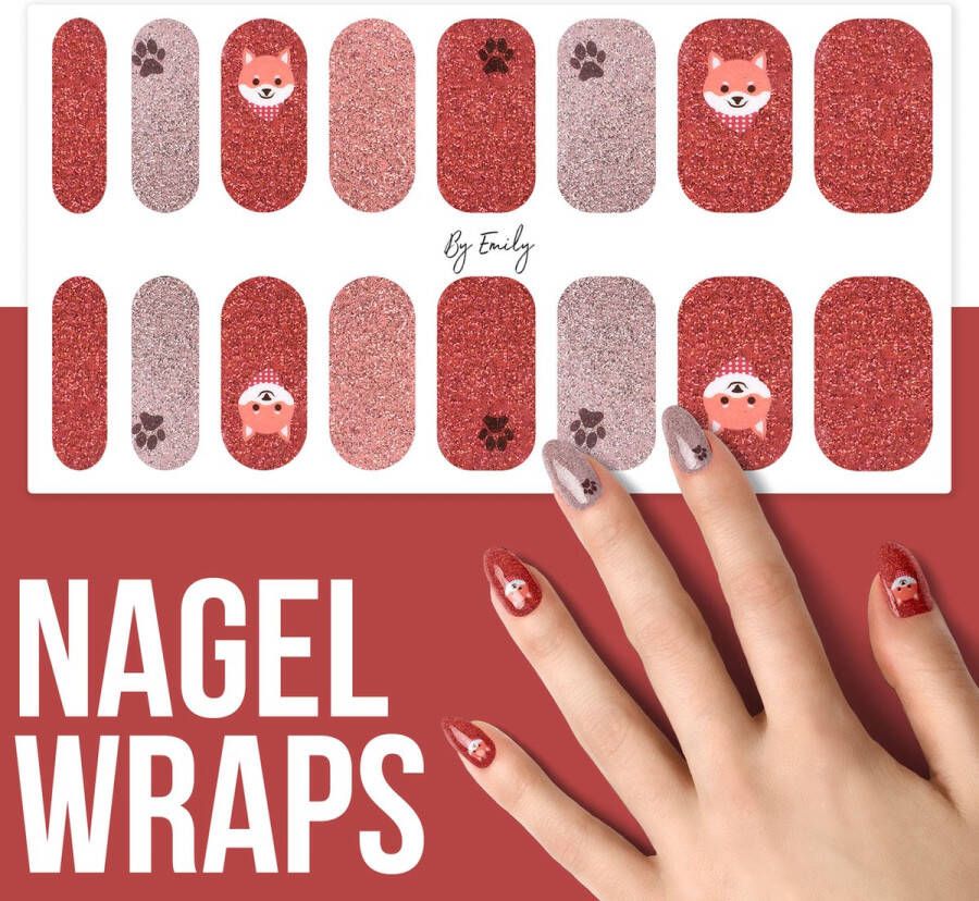 By Emily Nagel wrap Shib | 16 stickers | Nail wrap | Nail art | Trendy | Design | Nagellakvrij | Eenvoudig | Nagel wrap | Nagel stickers | Folie | Zelfklevend | Sjablonen