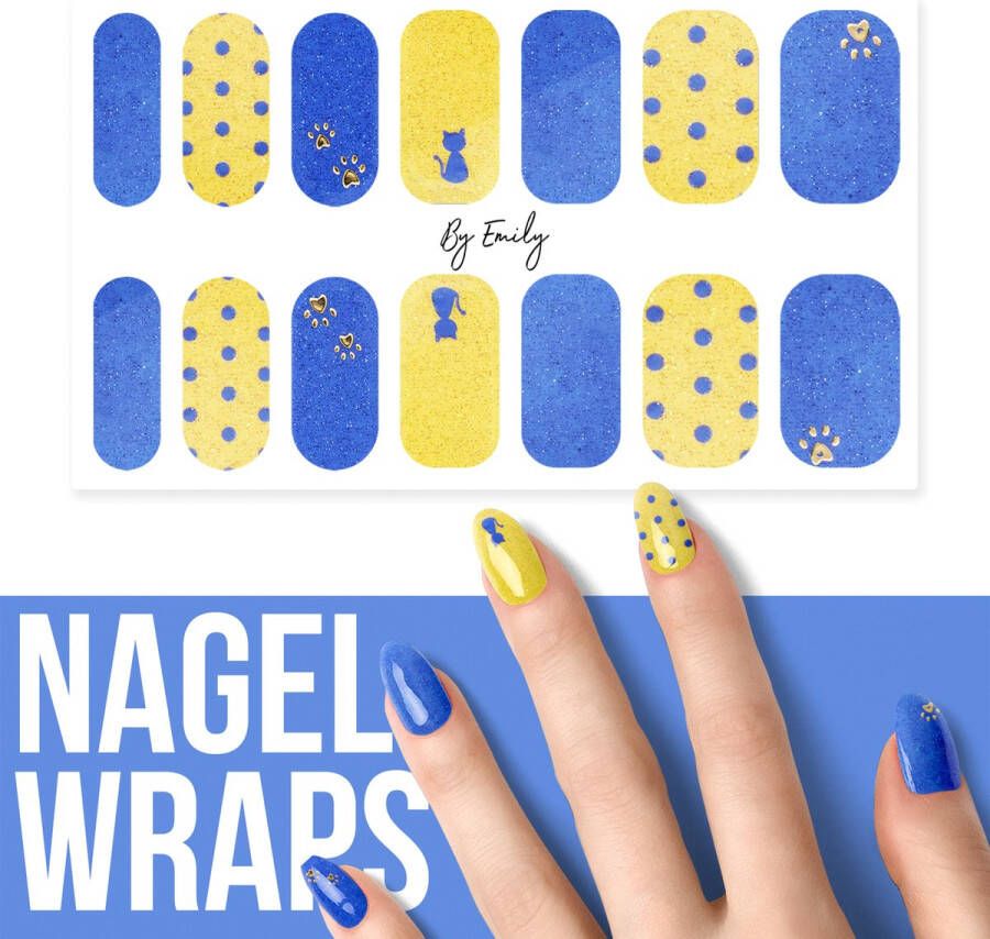 By Emily Nagel wrap Shiny Cat Paws | 14 stickers per vel | Nail wrap | Nail art | Trendy | Design | Nagellakvrij | Eenvoudig | Nagel art | Nagel wrap | Nagel stickers | Folie | Zelfklevend | Sjablonen