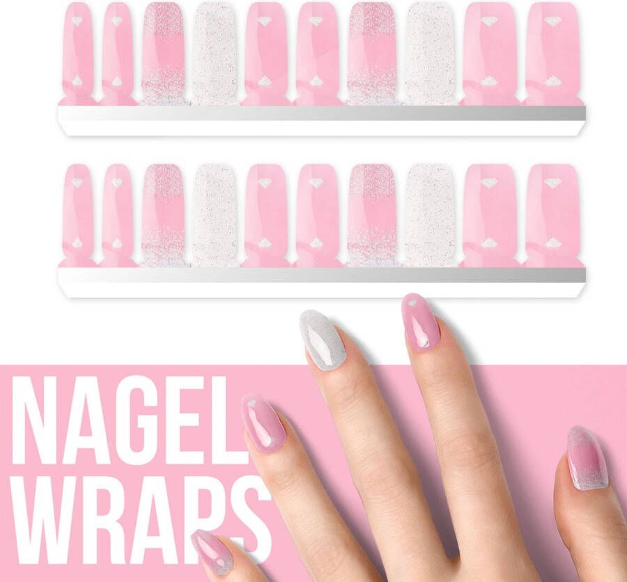 By Emily Nagel wrap Sparkly Pink | 20 stickers | Nail wrap | Nail art | Trendy | Design | Nagellakvrij | Eenvoudig | Nagel wrap | Nagel stickers | Folie | Zelfklevend | Sjablonen