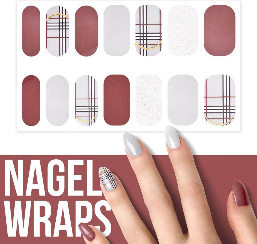 By Emily Nagel wrap Sturberry | 14 stickers | Nail wrap | Nail art | Trendy | Design | Nagellakvrij | Eenvoudig | Nagel wrap | Nagel stickers | Folie | Zelfklevend | Sjablonen