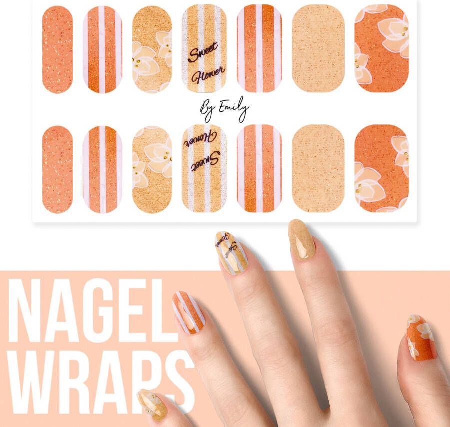 By Emily Nagel wrap Summer Flowers | 14 stickers per vel | Nail wrap | Nail art | Trendy | Design | Nagellakvrij | Eenvoudig | Nagel art | Nagel wrap | Nagel stickers | Folie | Zelfklevend | Sjablonen