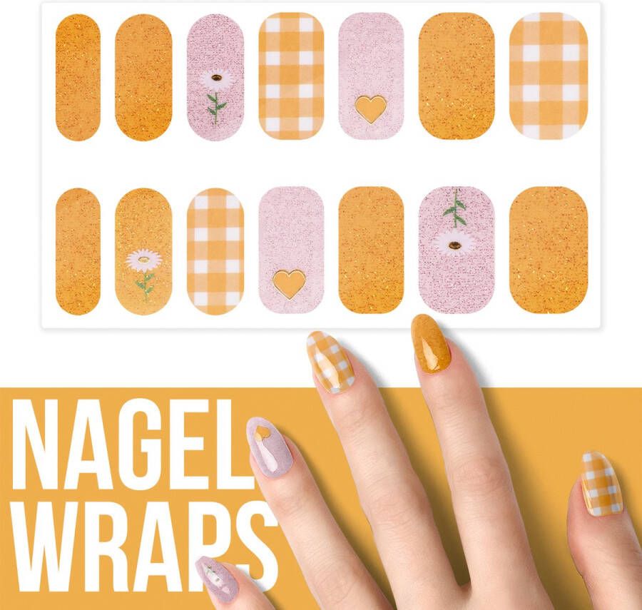 By Emily Nagel wrap Summery love | 14 stickers per vel | Nail wrap | Nail art | Trendy | Design | Nagellakvrij | Eenvoudig | Nagel art | Nagel wrap | Nagel stickers | Folie | Zelfklevend | Sjablonen