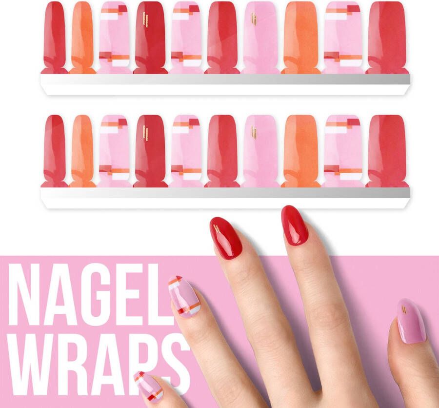 By Emily Nagel wrap Sweet Bars | 20 stickers | Nail wrap | Nail art | Trendy | Design | Nagellakvrij | Eenvoudig | Nagel wrap | Nagel stickers | Folie | Zelfklevend | Sjablonen