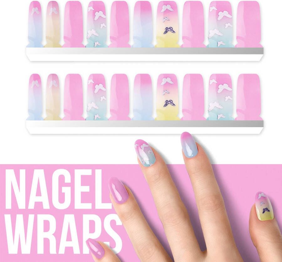 By Emily Nagel wrap Sweet Butterfly | 20 stickers | Nail wrap | Nail art | Trendy | Design | Nagellakvrij | Eenvoudig | Nagel wrap | Nagel stickers | Folie | Zelfklevend | Sjablonen