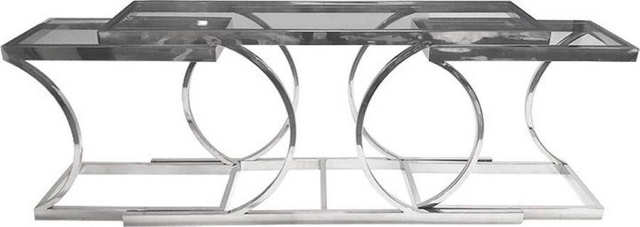 By Kohler Consoletafel Appleton 150x43x75cm zilver Helder Glas