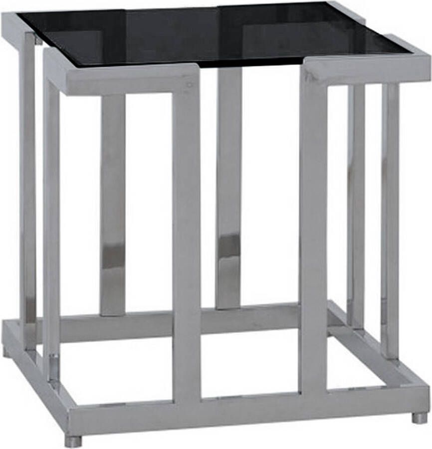 By Kohler Side Table Weber 60x60x55cm With Black Glass