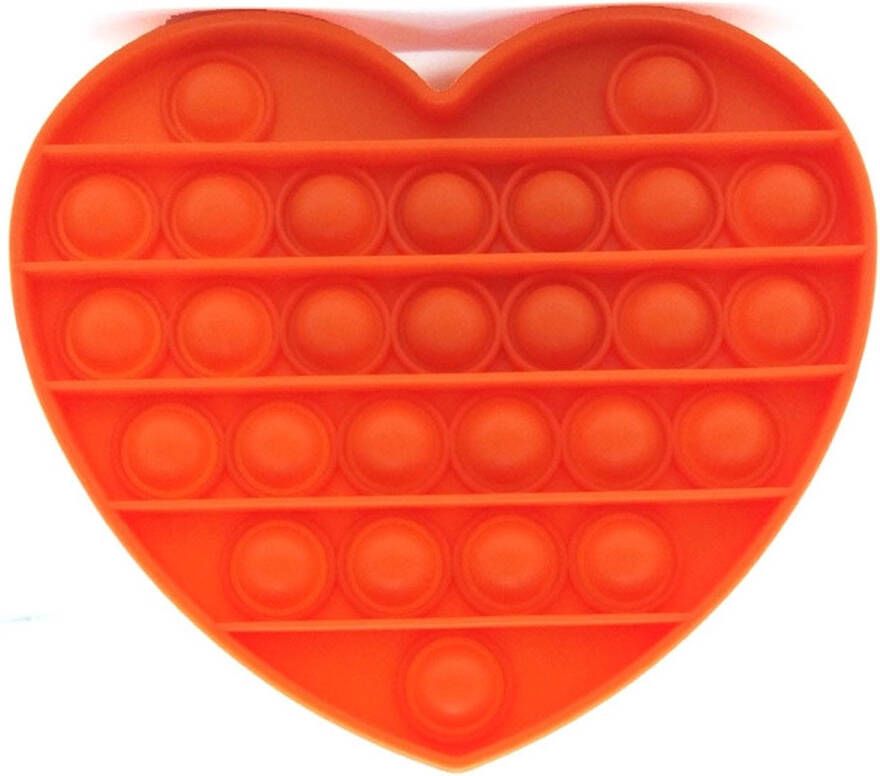 By Qubix Pop it van Pop it fidget toy Hartje Oranje Black friday 2022 fidget toy van hoge kwaliteit!