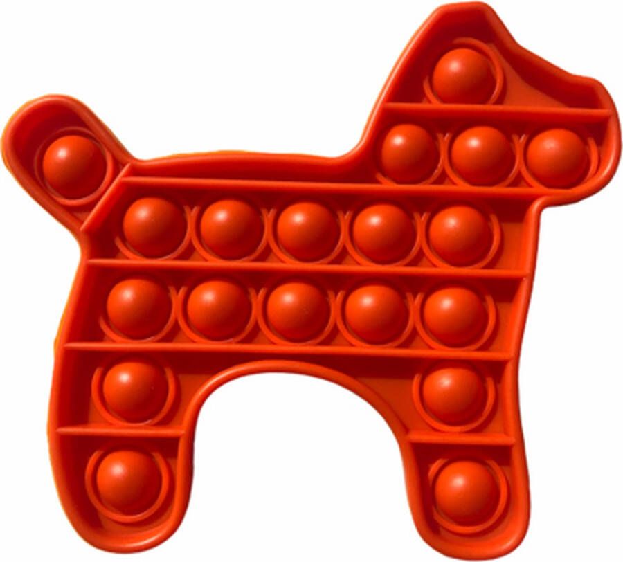 By Qubix Pop it van Pop it fidget toy Hond Oranje Black friday 2022 fidget toy van hoge kwaliteit!