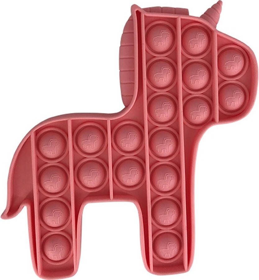 By Qubix Pop it van Pop it fidget toy Pony Roze Black friday 2022 fidget toy van hoge kwaliteit!