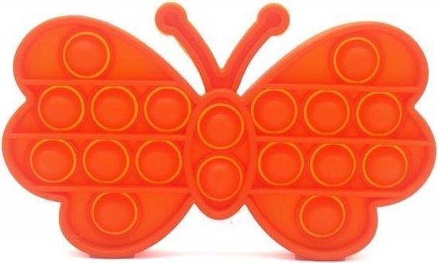 By Qubix Pop it van Pop it fidget toy Vlinder Oranje Black friday 2022 fidget toy van hoge kwaliteit!