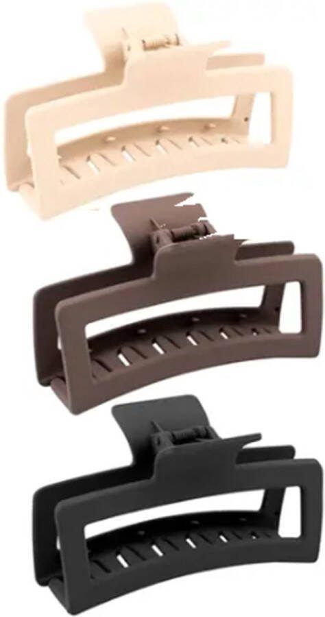 BY-ST6 Haarklem set antislip 3 stuks Zwart Beige en Bruin