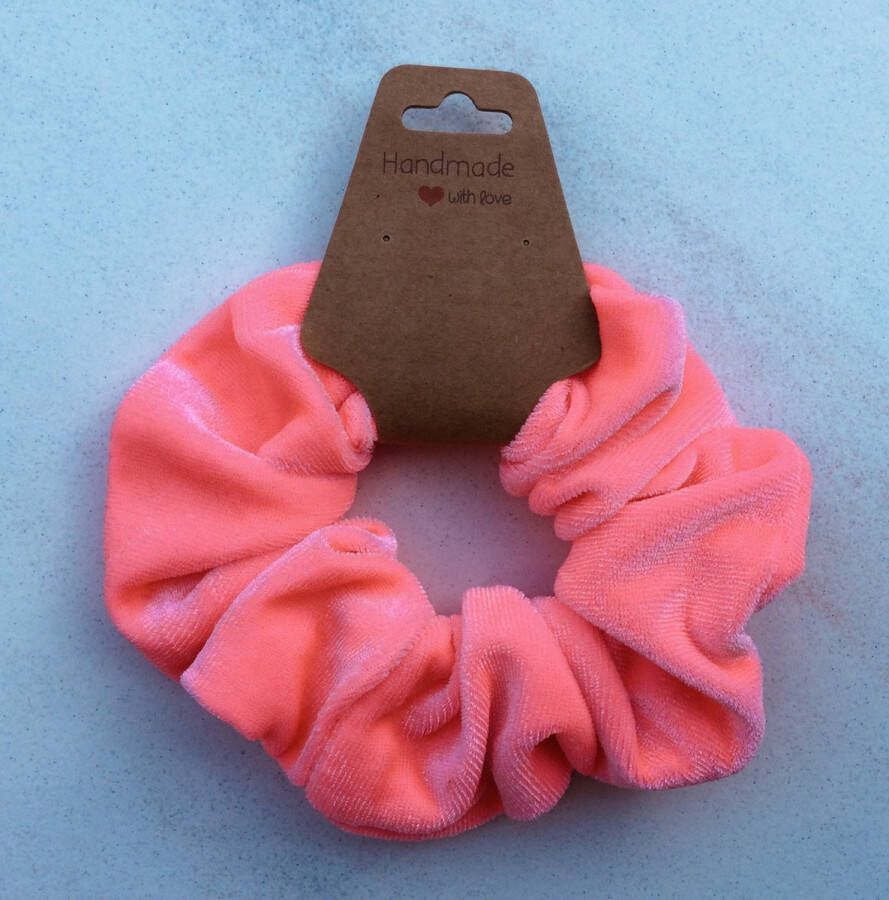 By Willy Scrunchie neon roze haarwokkel velvet zeer zachte kwaliteit