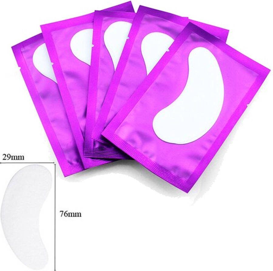 ByKilic Beauty & Essentials 50 Paar Eye Pads (100 Stuks) Wimperextensions Gelpads Eyepads Eye Gel Patch Oogkussens Pluisvrij 29m X 76mm Verpakt in Fuchsia roze