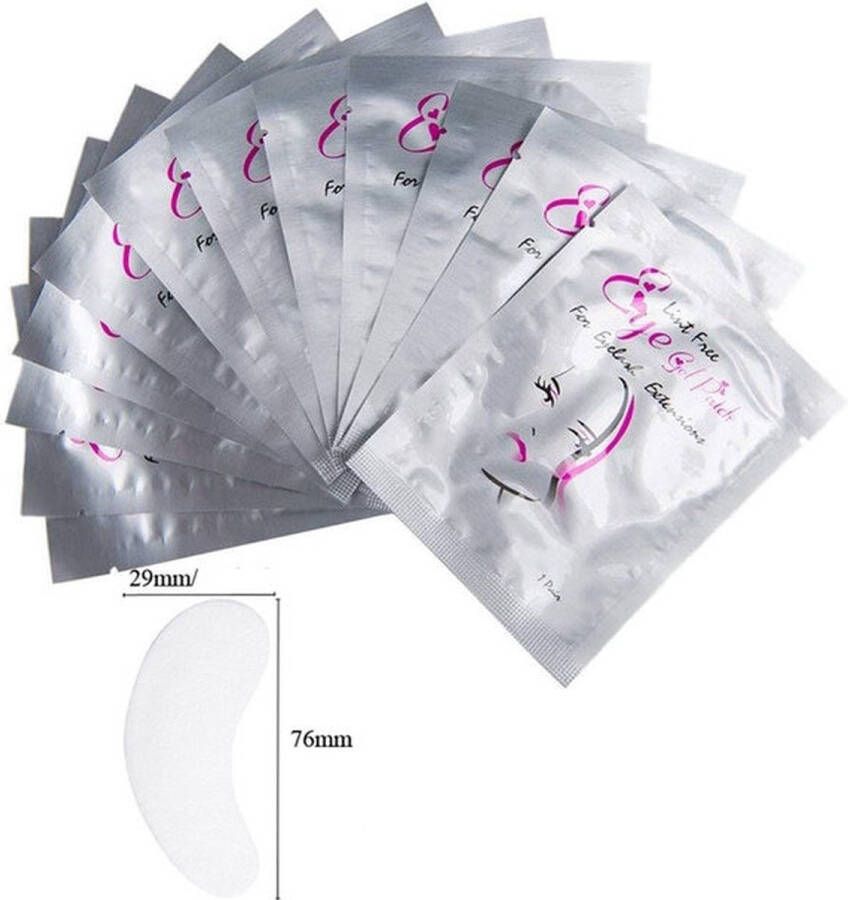 ByKilic Beauty & Essentials 50 Paar Eye Pads (100 Stuks) Wimperextensions Gelpads Eyepads Eye Gel Patch Oogkussens Pluisvrij 29m X 76mm Verpakt in Silver Woman