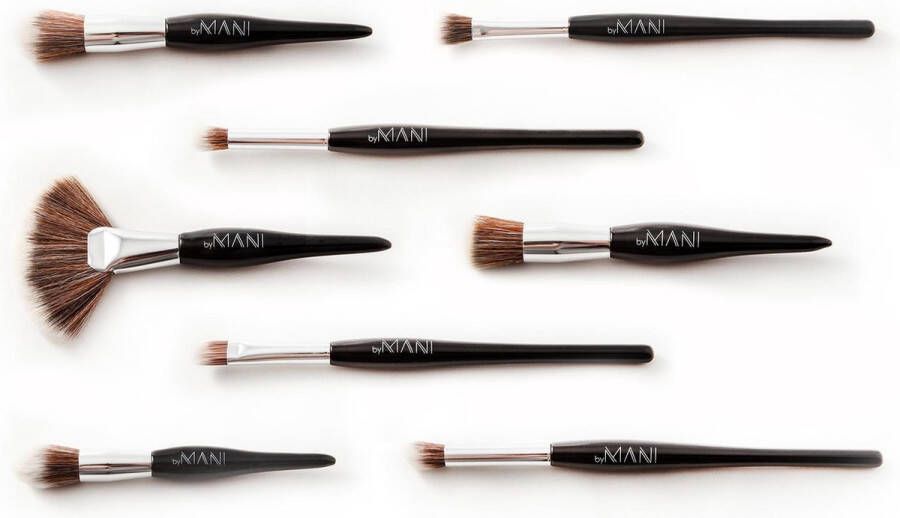 ByMANI Make-up Brush Set 8-delig professioneel zwart Make Up kwasten set met 8 kwasten voor make up zwart