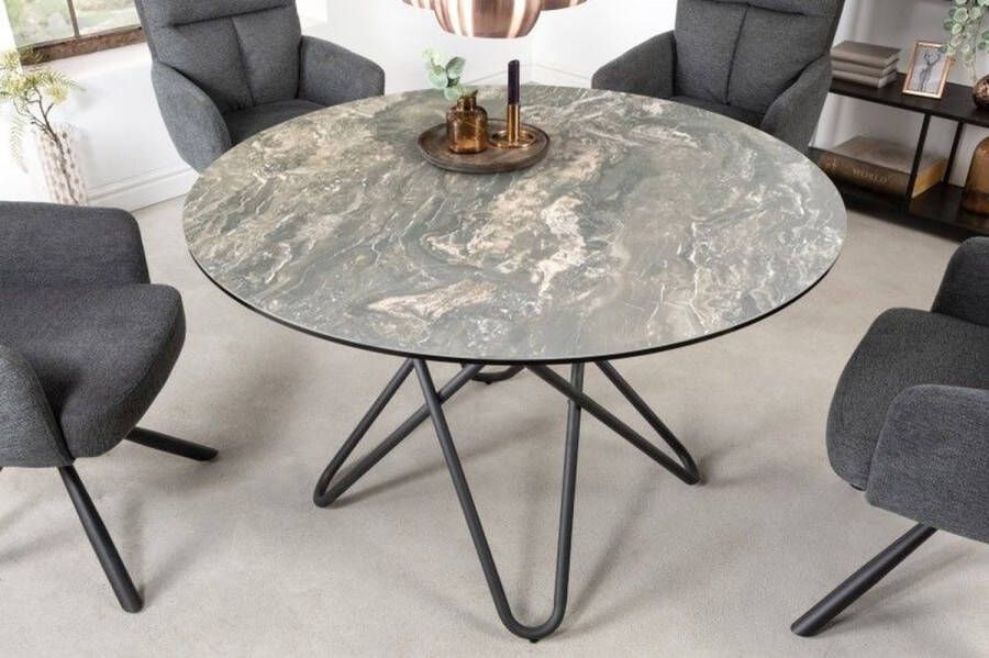 Invicta Interior Ronde eettafel ELLIPSE 120cm natuursteen keramische haarspeldpoten gemaakt in Italie 42368