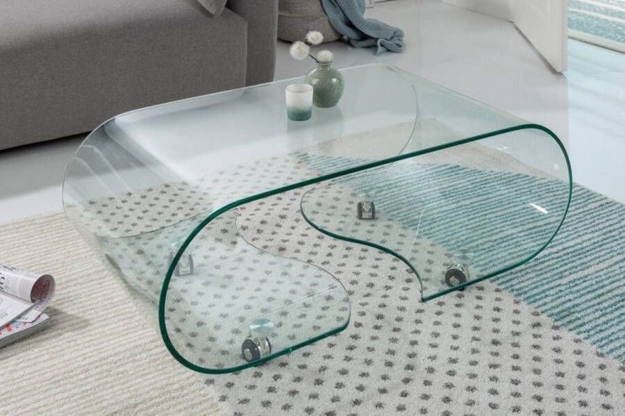 Invicta Interior Extravaganter Glas Couchtisch FANTOME 90cm transparent 37256
