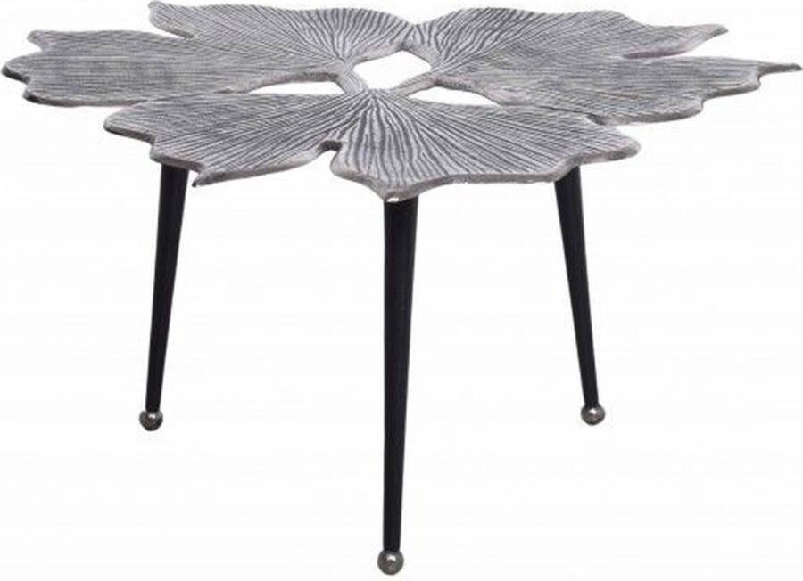 Invicta Interior Decoratieve salontafel GINKGO LEAFS 75cm zilver handgemaakt metaal 41792