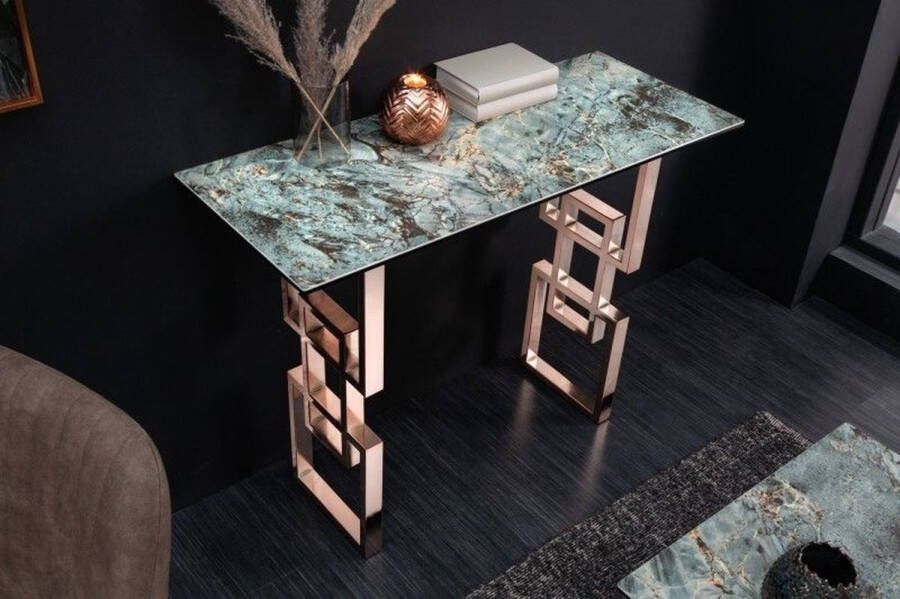 Invicta Interior Design consoletafel ATLANTIS 100cm turquoise keramiek gemaakt in Italië 41749