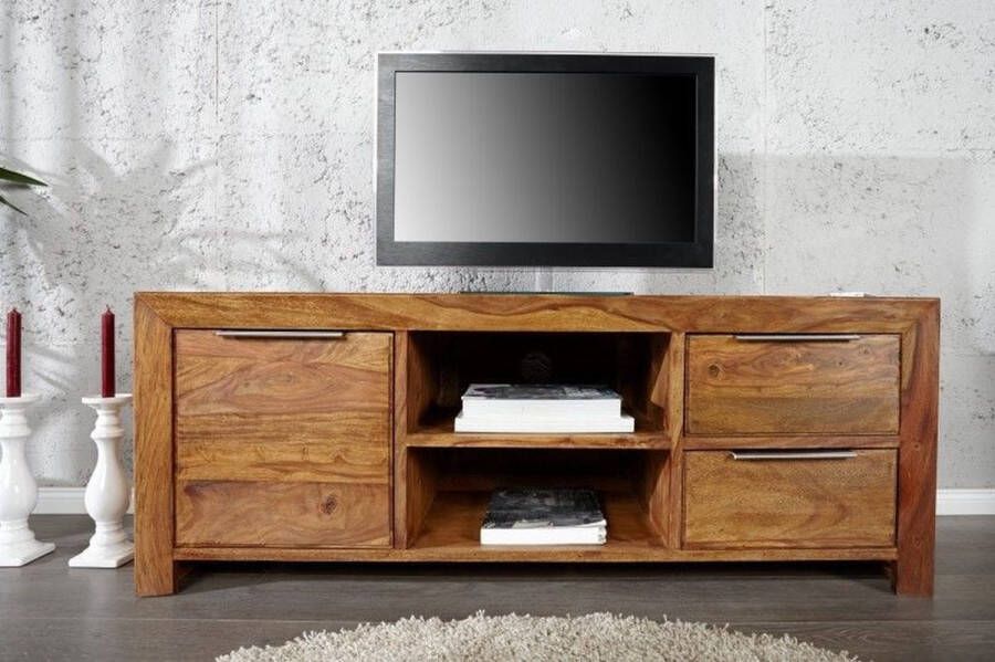 Invicta Interior Massief tv-meubel PURE 135cm Sheesham steenafwerking lowboard palissanderhout 22684