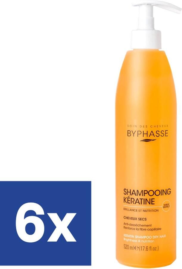 Byphasse Shampoo Keratin Dry Hair 6 x 520 ml