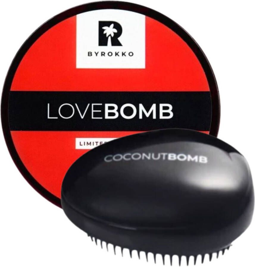 BYROKKO Haarmasker en Borstel Love Bomb masker voor in het haar Ruikt heerlijk Borstel kan onder de douche