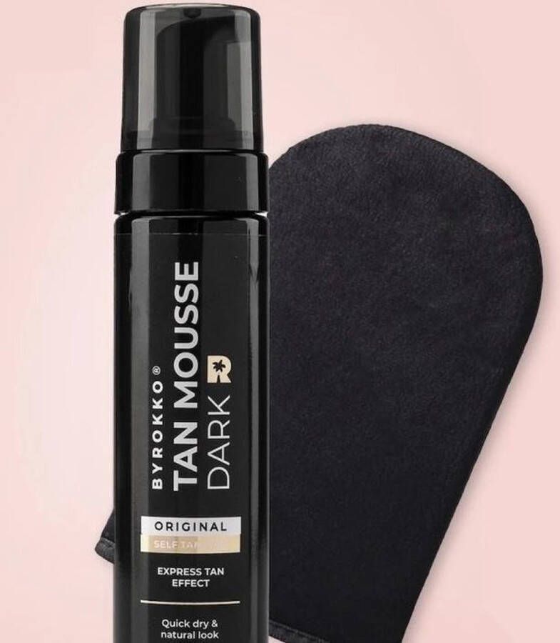 BYROKKO Tanning Mousse + FREE tanning mitt Zelfbruiner Hydraterende oliën Niet plakkerig en vlekkerig 200 ML