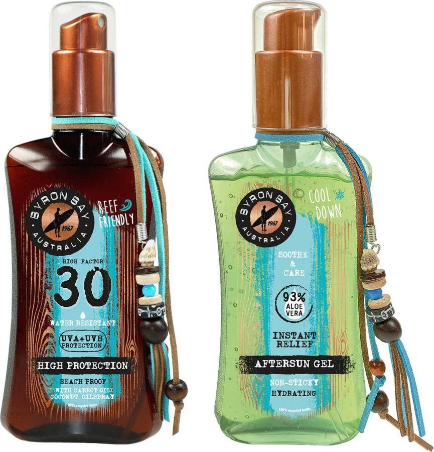 Byron Bay Coconut Oilspray SPF 30- 200ml & Aloe Vera Aftersun- 200ml * VOORDEELPACK*