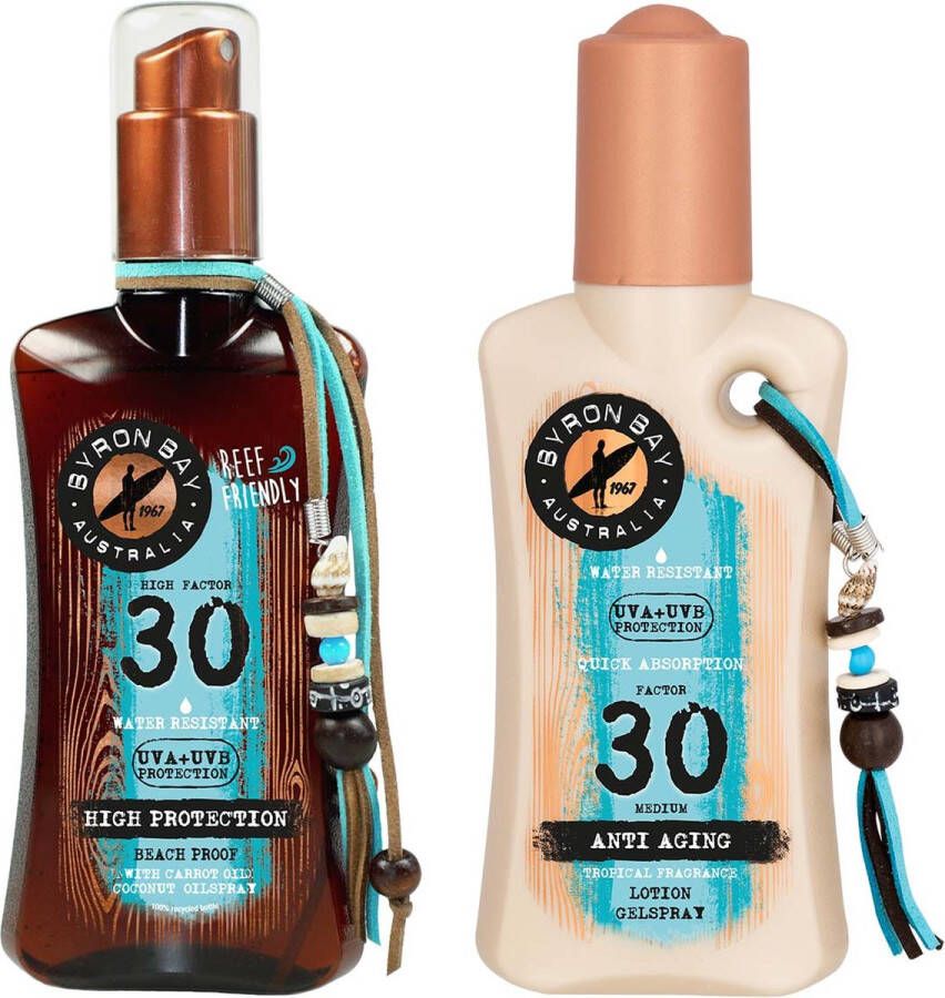 Byron Bay Coconut Oilspray SPF 30 & Anti Aging Lotion Gelspray SPF 30