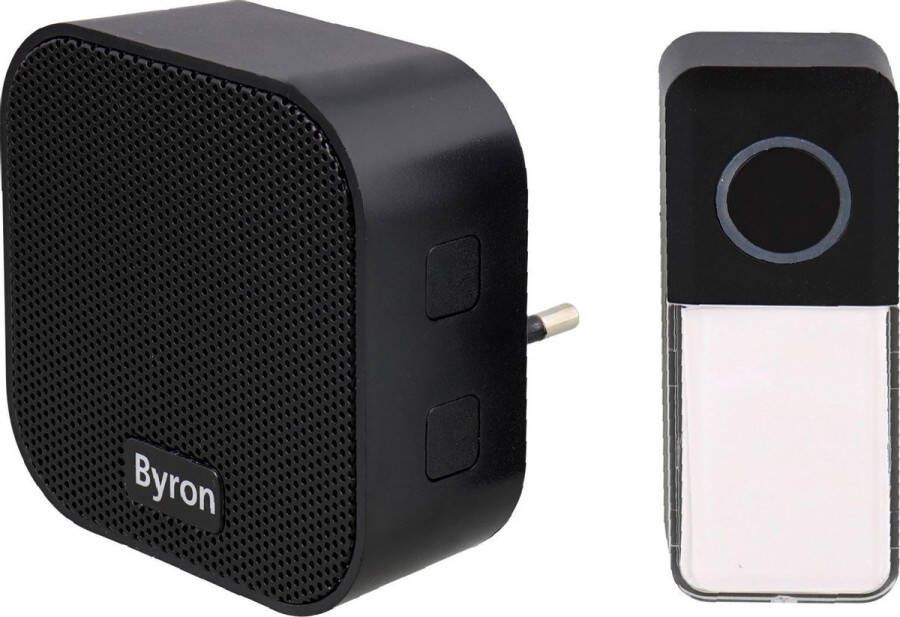 Byron draagbare draadloze deurbel -inclusief batterij Plug in Stopcontact deurbel