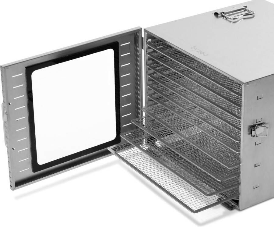 Byzoo droogoven DH03 RVS Voedseldroger | 10 RVS trays 2-Stage drying