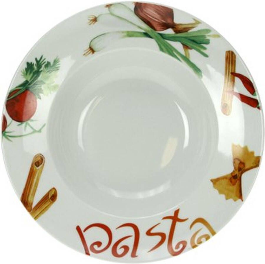 C&T Pastabord Wit met Deco 26 8xh6cm Porselein (set van 6)