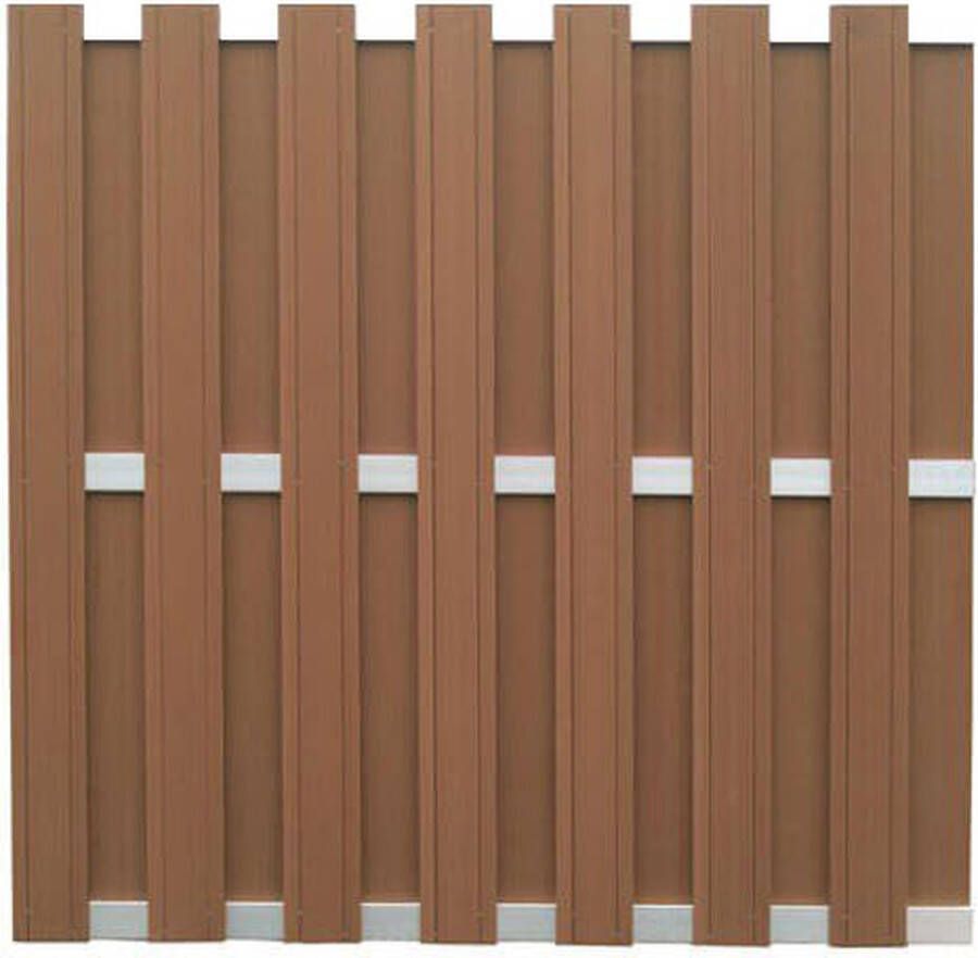 C-Wood Schutting composiet Stijl bruin met blank aluminium frame (180 x 180 cm)